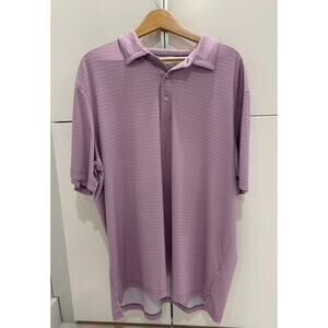 XXL Jim Nantz Vineyard Vines brrr Performance Golf Polo Purple Acorn Print